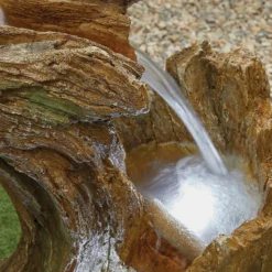 Stylish Fountain Knotted Willow Falls Water Feature With LEDs -Garden Sales 13846064 1674962028004922