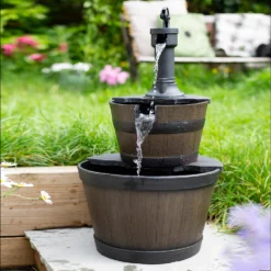 Stylish Fountain Whiskey Barrels Garden Water Feature 19 Stylish Fountain Whiskey Barrels Garden Water Feature -Garden Sales 13944159 3115005845107244